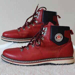Veritable Pataugas Mens Red Leather Neo Hiking Boots Size EU44 US 10-10.5 EUC